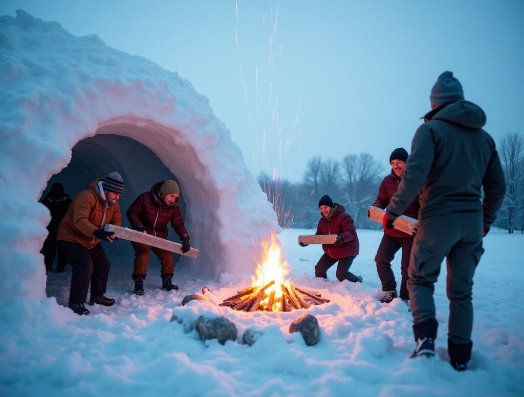 Expeditie poolcirkel bedrijfsuitje winter